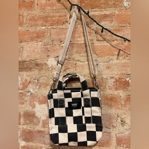 Vans Checkered Crossbody Bag in Black and Cream